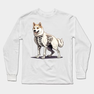 Skeleton Siberian Husky Dog Long Sleeve T-Shirt